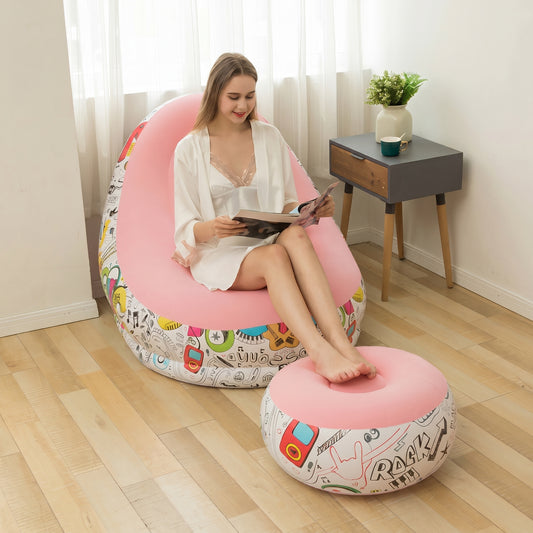 Sillón Inflable Ergonómico con Reposa Pies