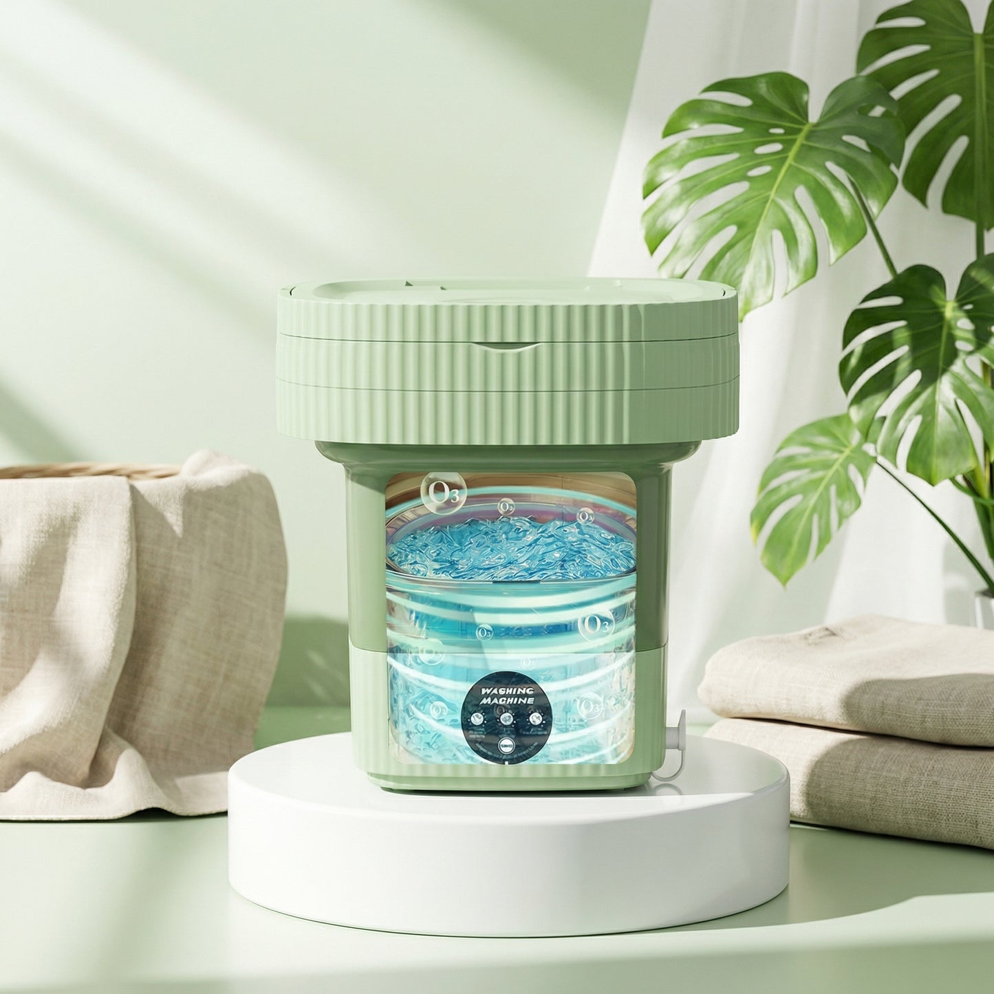 Lavadora Portátil Plegable 10 Litros Color Verde