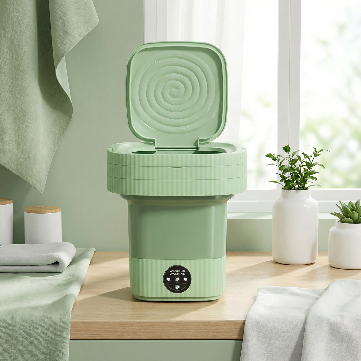 Lavadora Portátil Plegable 10 Litros Color Verde