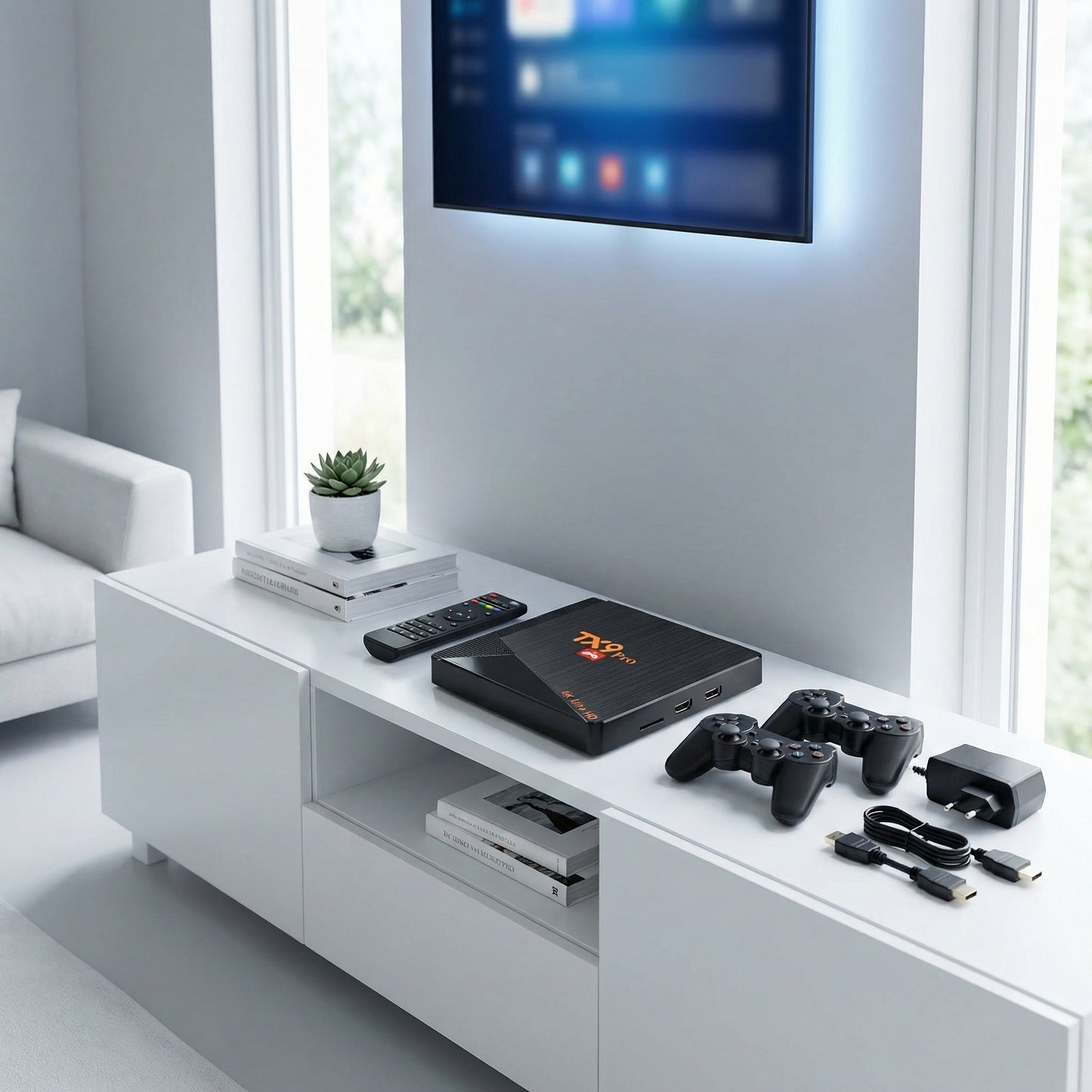 TV Box 8K + Consola Retro 2 en 1 TX9 PRO - 10,000 Juegos + Streaming 4K