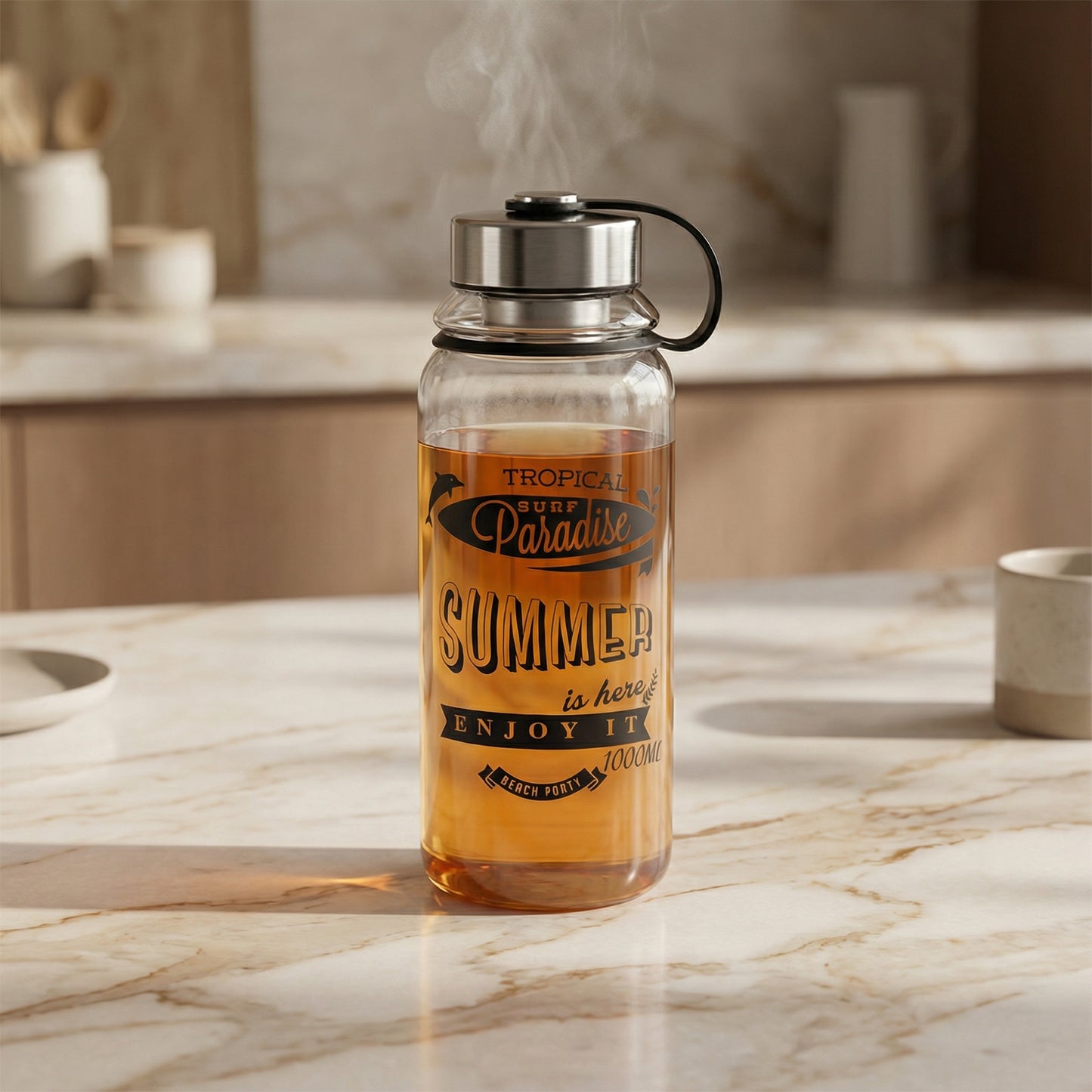 Termo Tapa De Acero Vidrio 1000ml