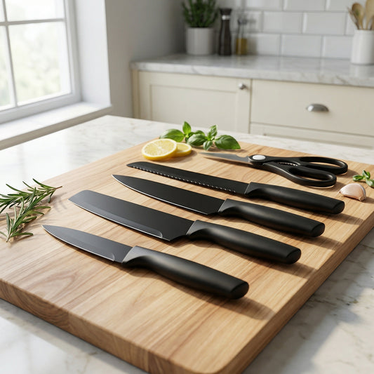 Set de Cuchillos Cocina Negro Kitchen 6 Piezas