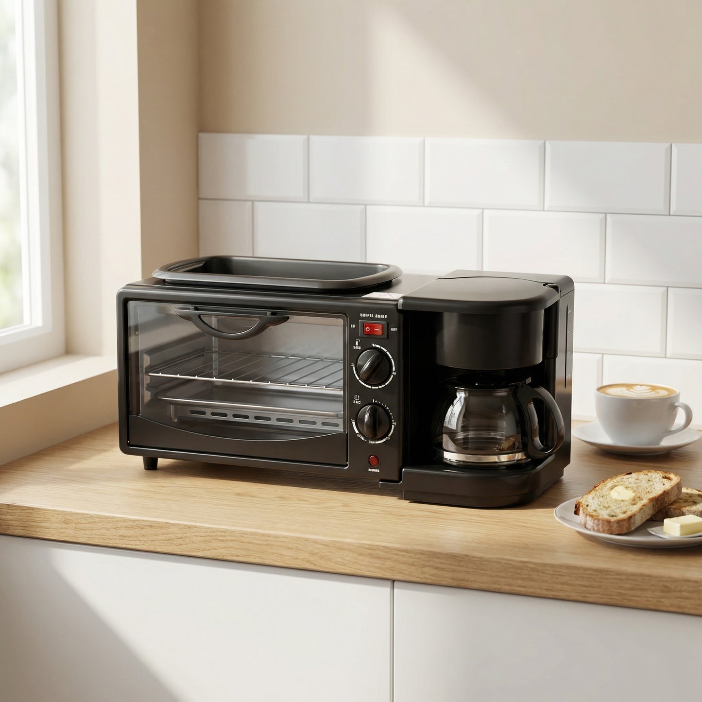 Horno Eléctrico 3 En 1 Cafetera Tostador Horno