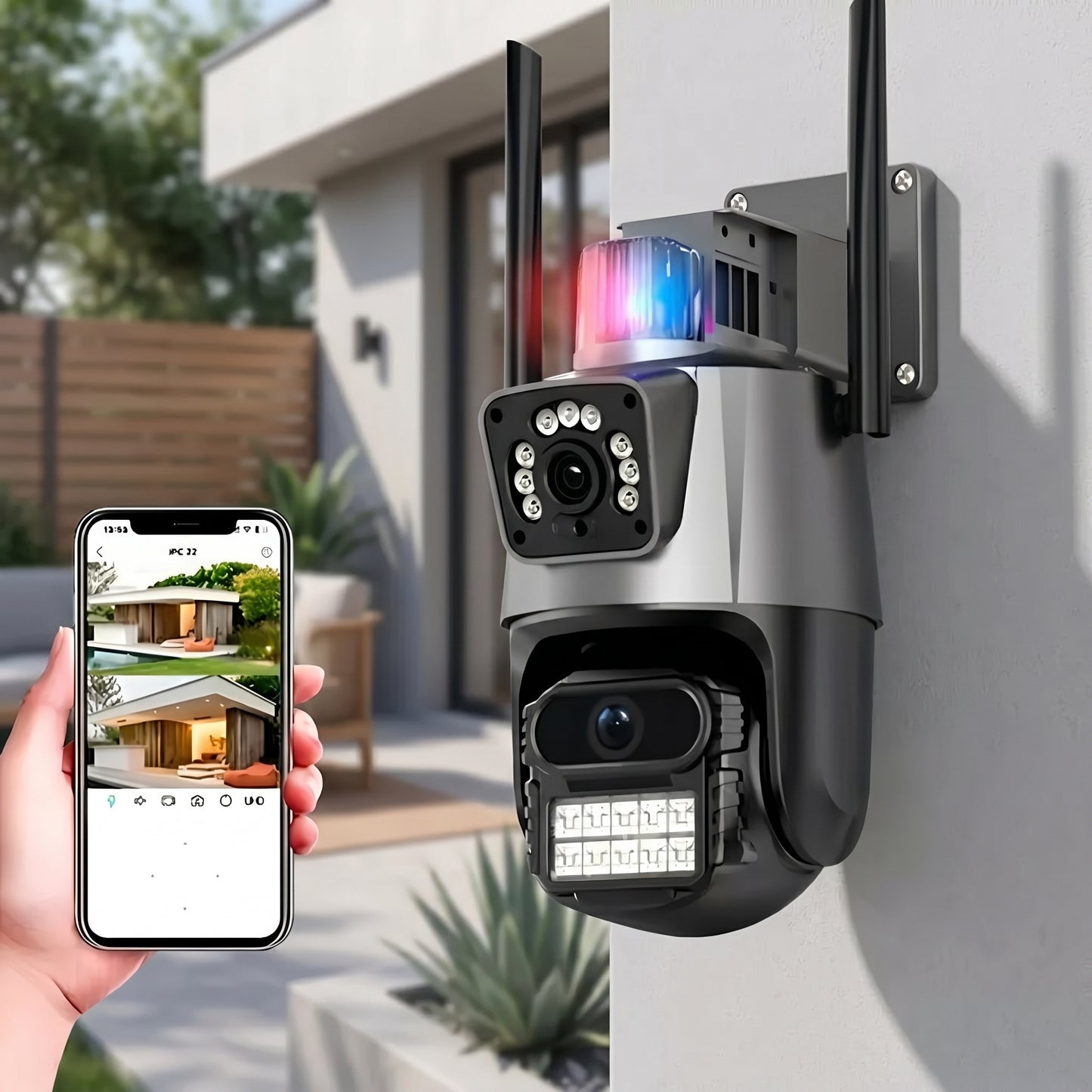 Cámaras Vigilancia Exterior Doble Lente