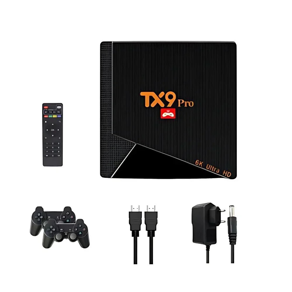 TV Box 8K + Consola Retro 2 en 1 TX9 PRO - 10,000 Juegos + Streaming 4K