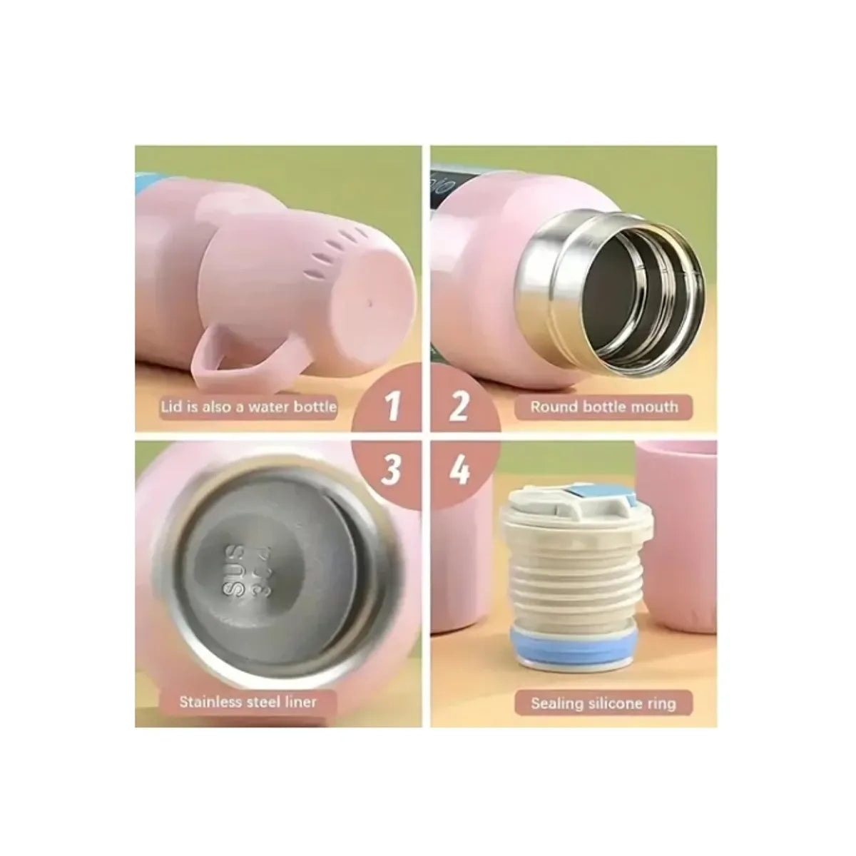 Termo Térmico Acero Inoxidable con 3 Tazas