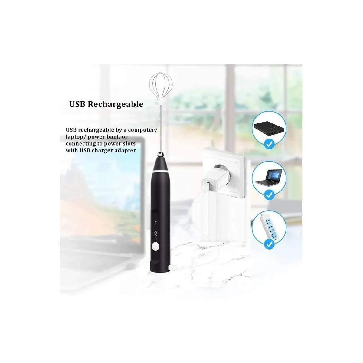Mini Batidor Revolvedor de Café Recargable