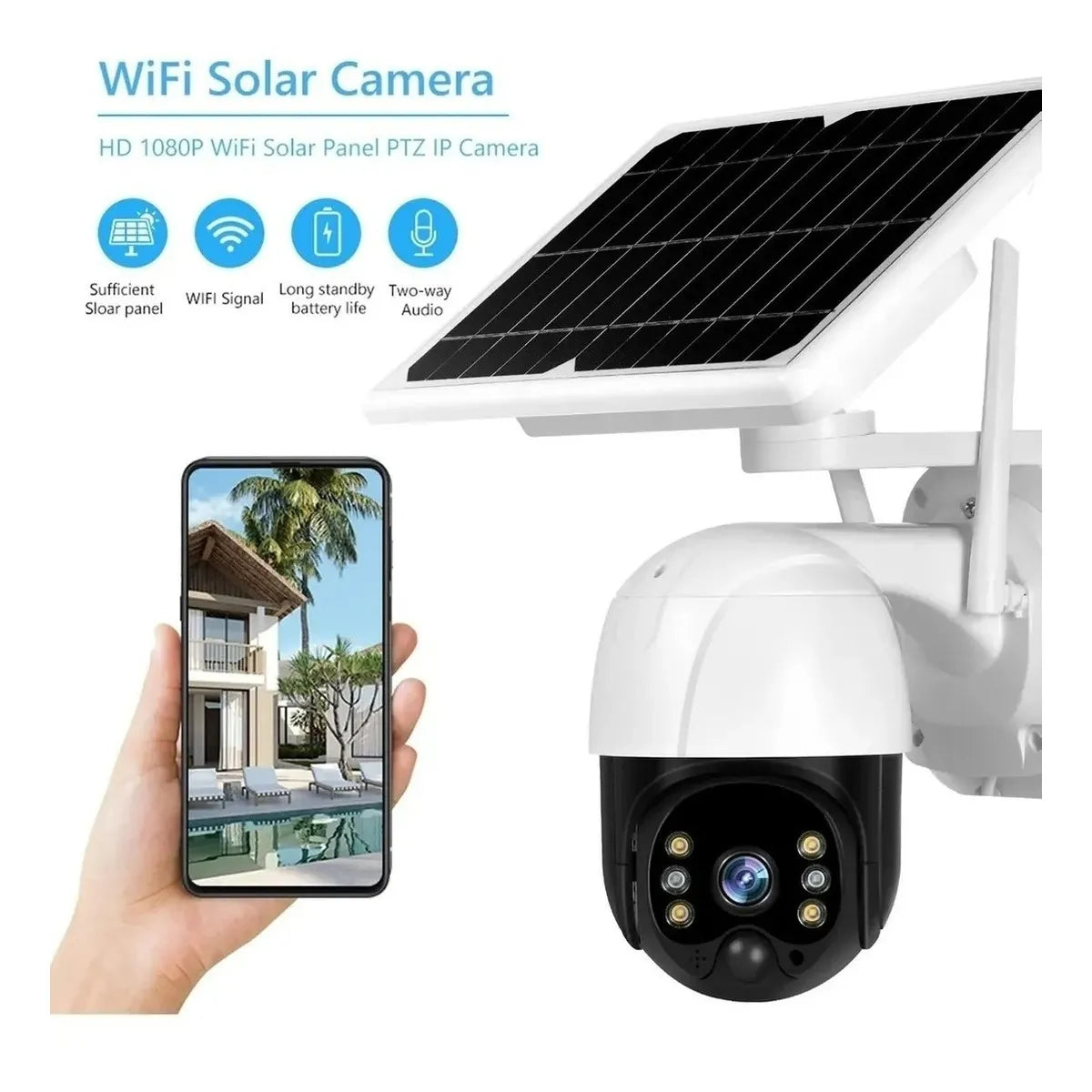Camara Seguridad Solar Inteligente WiFi PTZ