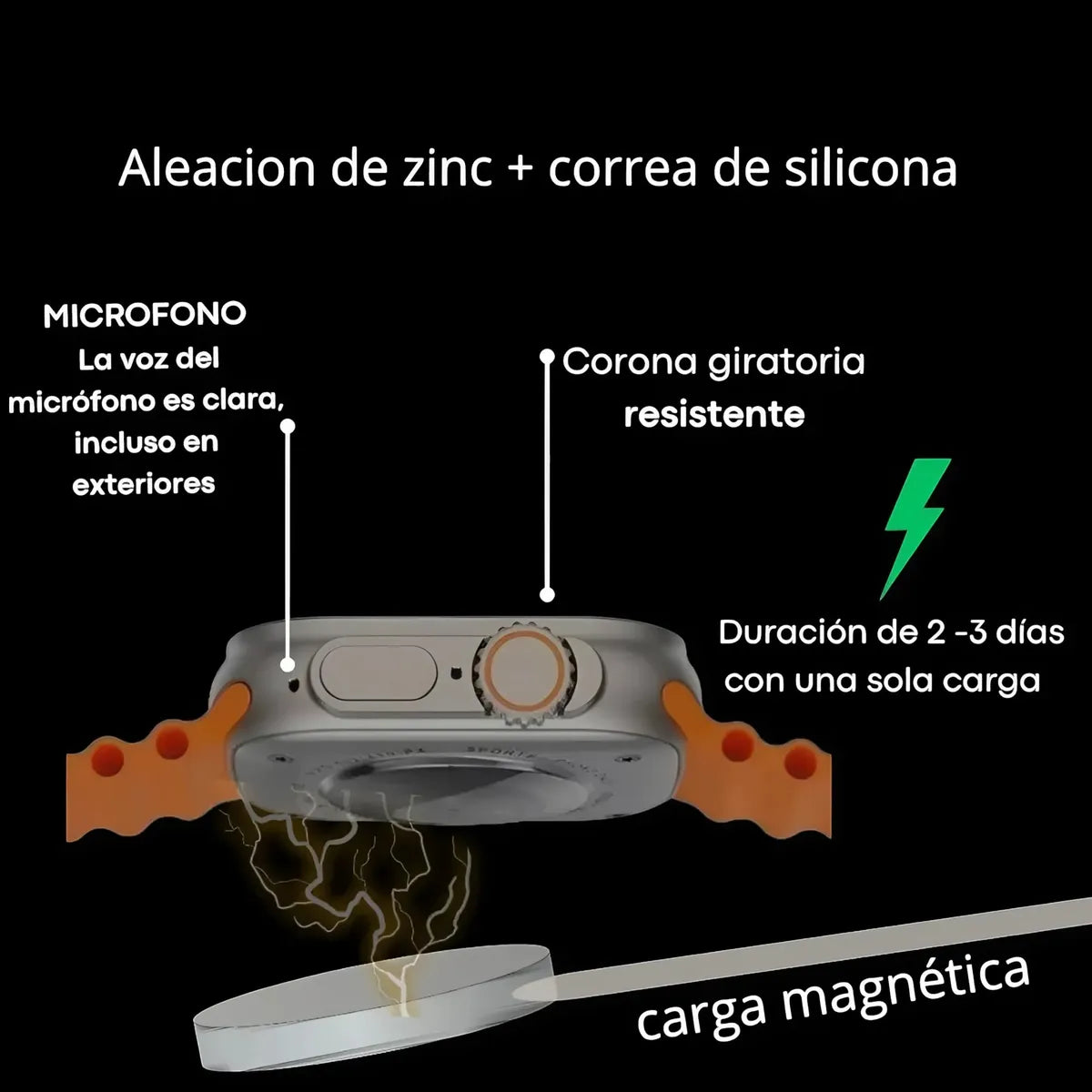 Pack 2 Reloj Inteligente Smartwatch Serie 8 Ultra 2 T800