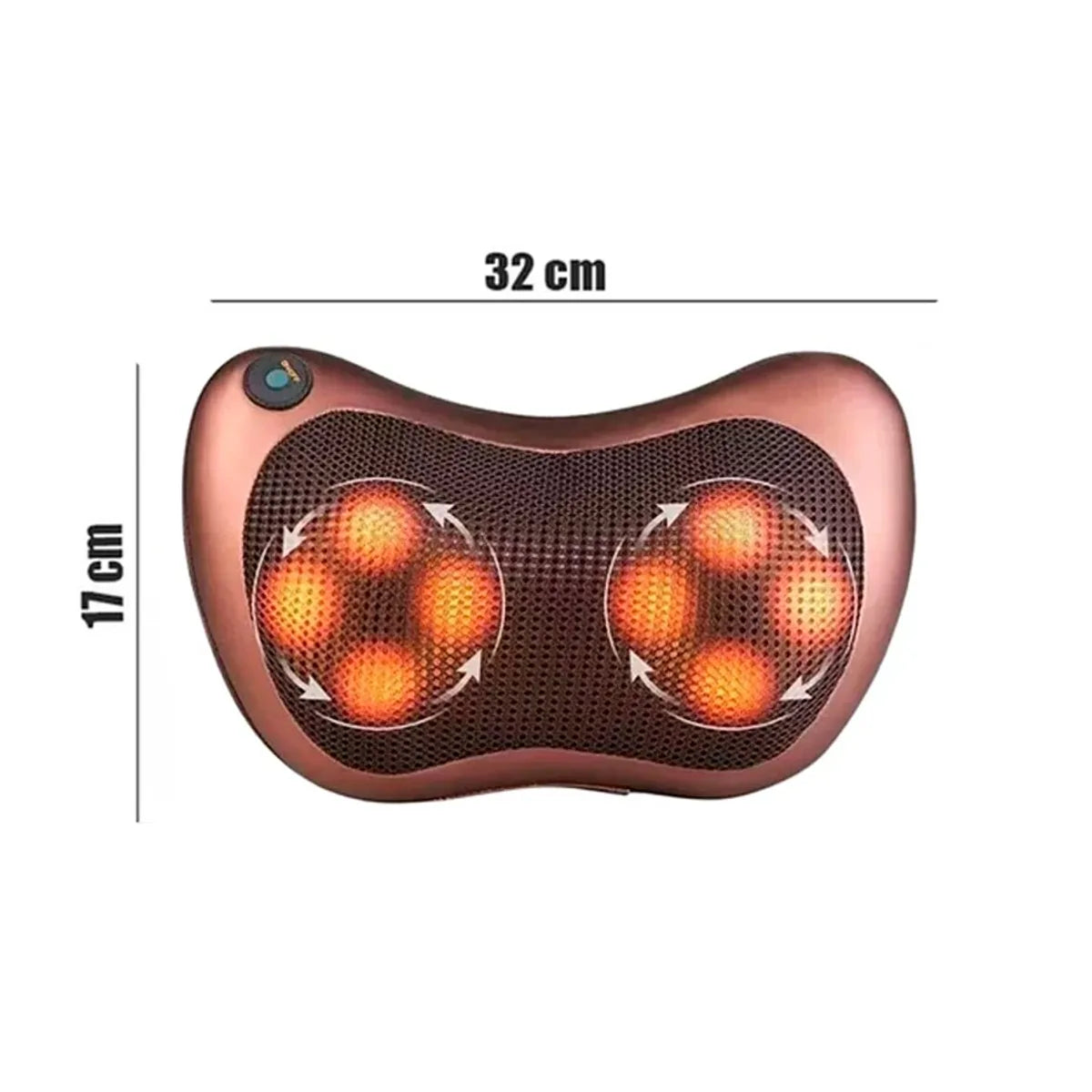 Masajeador de Almohada Doble Hélice Eléctrico Lumbar Cuello y Espalda