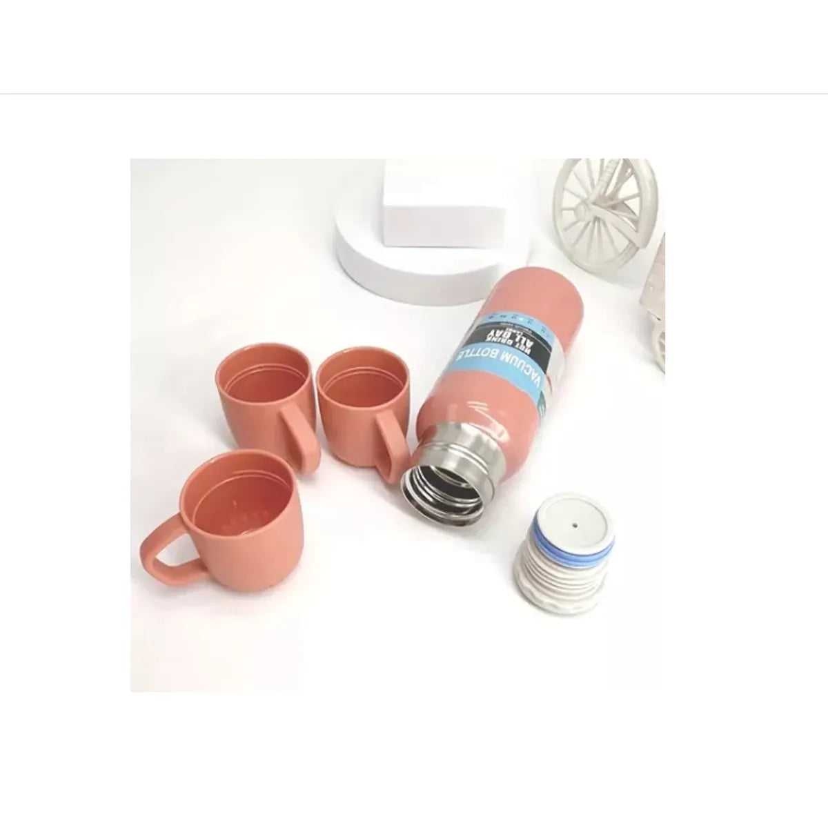 Termo Térmico Acero Inoxidable con 3 Tazas
